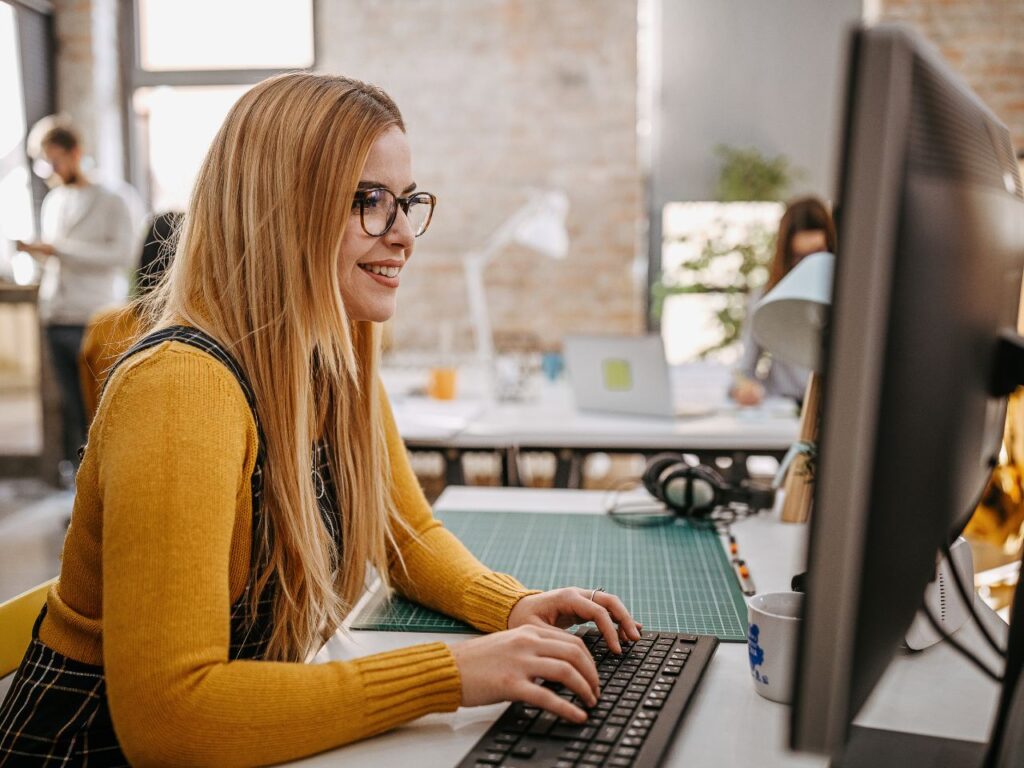 Woman using a computer